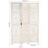 vidaXL Ručně vyřezávaný 3dílný paraván bílý 120x165 masivní mangovník