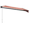 vidaXL Zatahovací markýza oranžová a hnědá 4 x 3 m textil a hliník