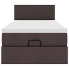 vidaXL Osmanská postel s matrací & LED tmavě hnědá 90x200 cm látka