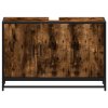 vidaXL Koupelnová skříňka pod umyvadlo kouřový dub 90x33x60cm kompozit
