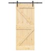 vidaXL Posuvné dveře s kováním 85 x 210 cm masivní borové dřevo