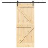 vidaXL Posuvné dveře s kováním 85 x 210 cm masivní borové dřevo