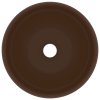 vidaXL Luxusní umyvadlo kulaté matné tmavě hnědé 40 x 15 cm keramické