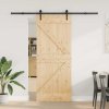 vidaXL Posuvné dveře s kováním 85 x 210 cm masivní borové dřevo