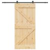 vidaXL Posuvné dveře s kováním 90 x 210 cm masivní borové dřevo