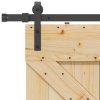 vidaXL Posuvné dveře s kováním 90 x 210 cm masivní borové dřevo
