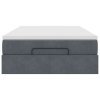 vidaXL Osmanský postel s matrací tmavě šedá 120x190 cm samet