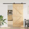 vidaXL Posuvné dveře s kováním 100 x 210 cm masivní borové dřevo