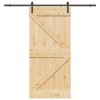 vidaXL Posuvné dveře s kováním 100 x 210 cm masivní borové dřevo