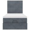 vidaXL Osmanský rám postele s matracemi tmavě šedá 90x200cm samet