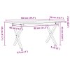 vidaXL Konferenční stolek s X rámem 100x50x45 cm borové dřevo a ocel