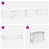 vidaXL Zábrana pro psy s dvířky skládací 8 panelů bílá 640 cm topol