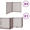 vidaXL Zábrana pro psy s dvířky skládací 12 panelů hnědá 960 cm topol