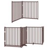vidaXL Zábrana pro psy s dvířky skládací 12 panelů hnědá 960 cm topol