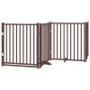 vidaXL Zábrana pro psy s dvířky skládací 12 panelů hnědá 960 cm topol