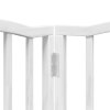 vidaXL Zábrana pro psy s dvířky skládací 15 panelů bílá 750 cm topol