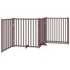 vidaXL Zábrana pro psy s dvířky skládací 4 panely hnědý dub 320 cm