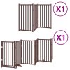 vidaXL Zábrana pro psy s dvířky skládací 9 panelů hnědá 450 cm topol