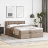 vidaXL Osmanský postel s matracemi&LED cappuccino 140x190cm umělá kůže