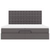 vidaXL Osmanský rám postele s matrací šedá 200x200cm umělá kůže