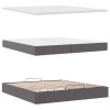 vidaXL Osmanský rám postele s matrací šedá 200x200cm umělá kůže