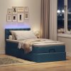 vidaXL Osmanský rám postele s matrací modrá 90x190cm textil