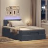 vidaXL Osmanská postel s matrací & LED tmavě šedá 120x190cm samet