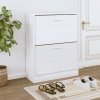 vidaXL Botník bílý s vysokým leskem 63x24x81 cm kompozitní dřevo