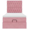 vidaXL Osmanský rám postele s matracemi růžová 90x200cm samet