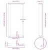 vidaXL Nohy barového stolu ve tvaru U, 2 ks, černé, 50 x (100-101) cm, ocel