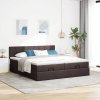 vidaXL Osmanský rám postele s matrací tmavě hnědá 180x200cm textil