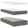 vidaXL Osmanská postel s matrací & LED tmavě šedá 80x200cm látka