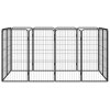 vidaXL 12panelová ohrádka pro psy černá 50 x 100 cm práškovaná ocel