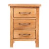 Noční stolek se 3 zásuvkami 40 x 30 x 54 cm masivní dubové dřevo