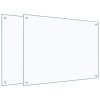 vidaXL Kuchyňské panely 2 ks průhledné 80 x 60 cm tvrzené sklo