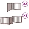 vidaXL Zábrana pro psy s dvířky skládací 8 panelů hnědá 640 cm topol