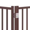 vidaXL Zábrana pro psy s dvířky skládací 6 panelů hnědá 480 cm topol