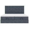 vidaXL Osmanský rám postele s matracíes tmavě šedá 160x200cm samet