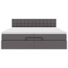 vidaXL Osmanský rám postele s matrací šedá 200x200cm umělá kůže