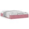 vidaXL Osmanský rám postele bez matrací růžová 140x190 cm samet