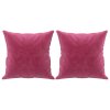 vidaXL 2místná pohovka s polštáři vínová 120 cm samet