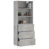 vidaXL Skříň highboard betonově šedá 69,5x34x180 cm kompozitní dřevo