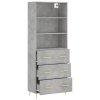 vidaXL Skříň highboard betonově šedá 69,5x34x180 cm kompozitní dřevo