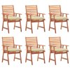 vidaXL Zahradní jídelní židle 6 ks s poduškami masivní akáciové dřevo