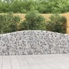 vidaXL Klenuté gabionové koše 15ks 400x30x80/100 cm pozinkované železo