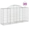vidaXL Klenuté gabionové koše 9 ks 200x50x100/120cm pozinkované železo