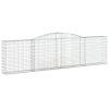 vidaXL Klenuté gabionové koše 15ks 400x30x100/120cm pozinkované železo