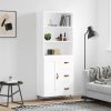 vidaXL Skříň highboard bílá 69,5 x 34 x 180 cm kompozitní dřevo