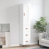 vidaXL Skříň highboard bílá s vysokým leskem 34,5x34x180 cm kompozit