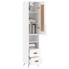 vidaXL Skříň highboard bílá s vysokým leskem 34,5x34x180 cm kompozit